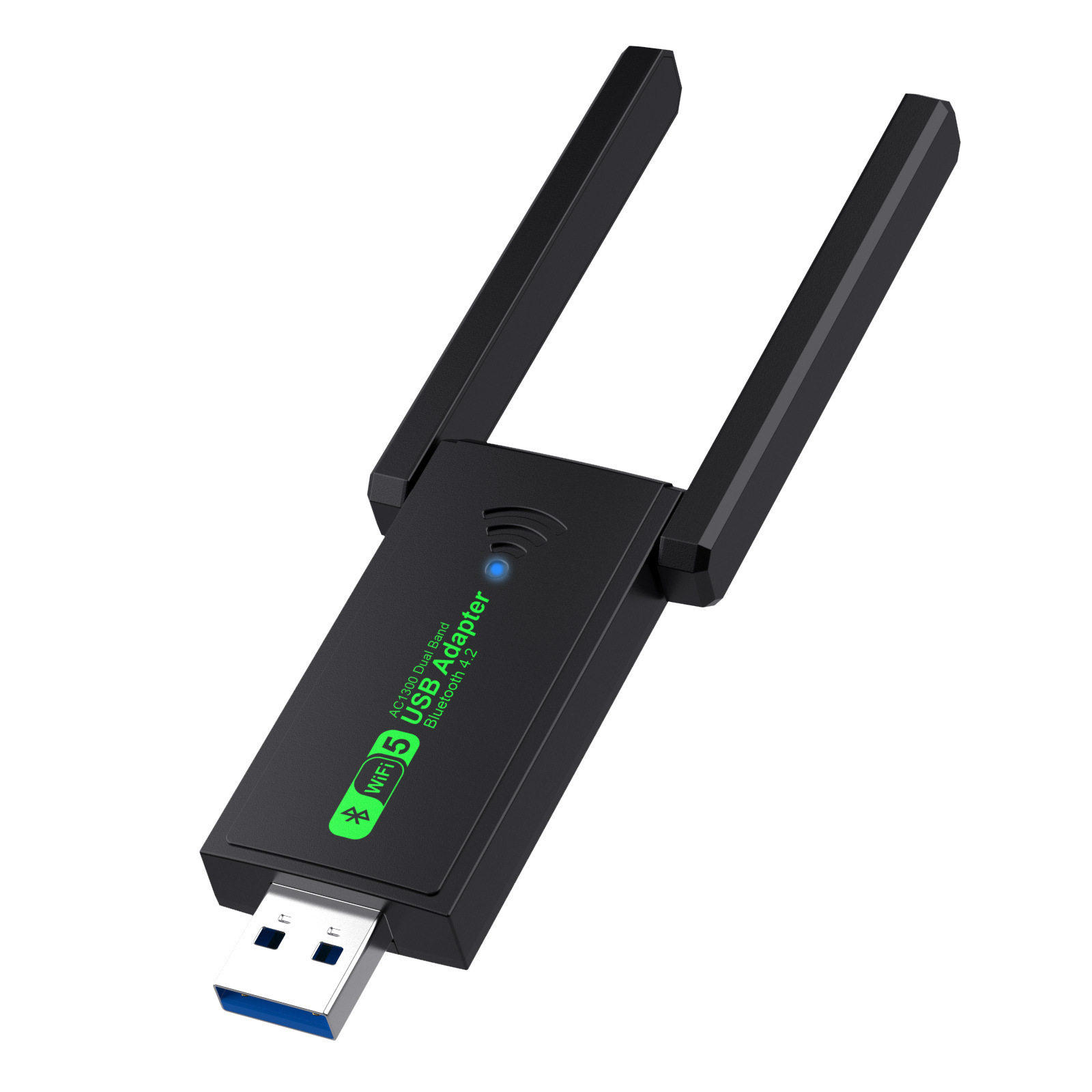 USB Bluetooth Adapter USB Wireless Network Card 4.2 Bluetooth Adapter 1300m USB Network Card Computer USB Drive-Free