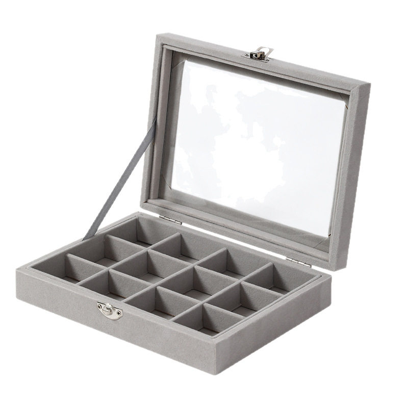 Cross-Border Popular High-End Storage Jewelry Box Velvet Student Desktop Jewelry Box Ring Necklace Earrings Storage Box