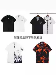 24 New Flocking PRA Full Print DA Velcro Pula Short Sleeve Shirt Top Men's and Women's Half Sleeve Shirt