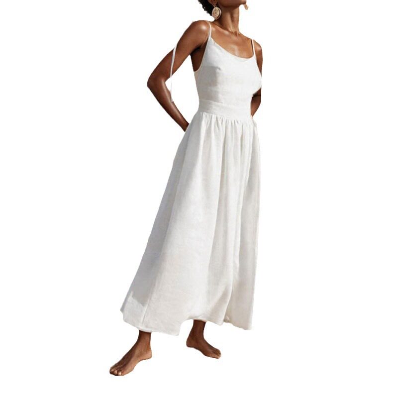 Spring Womens Dress Solid Color V Neck Backless Slim Fit Spaghetti Straps Casual or Evening Wear Wholesale