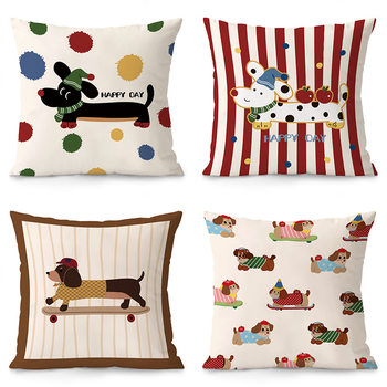 Dachshund Dog Pillow Sofa Bay Window Cushion Bedside Backrest Office Cushion Square Oversized Pillow Case with Core
