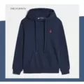 Pullover style navy red label