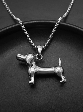 可爱朋克吊坠项链挂件腊肠狗