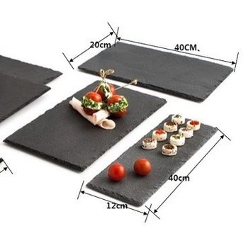 Rock Plate Dinner Tray Black Rock Hotel Plate Sushi Cheese Natural Slate Tableware Slate Steak Plate