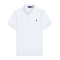 White with sapphire blue pony logo