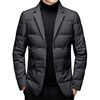 Take-off Scarf Collar Suit Collar Down Jacket Men's Warm Winter Slim-fit Casual Simple Solid Color Middle-aged and Young Korean Style