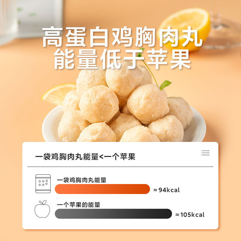 Mr. Kangaroo Chicken Balls Fitness High-Protein Meal Replacement Light Snack Chicken Breast Balls Leisure Snack Vacuum Ready-To-Eat