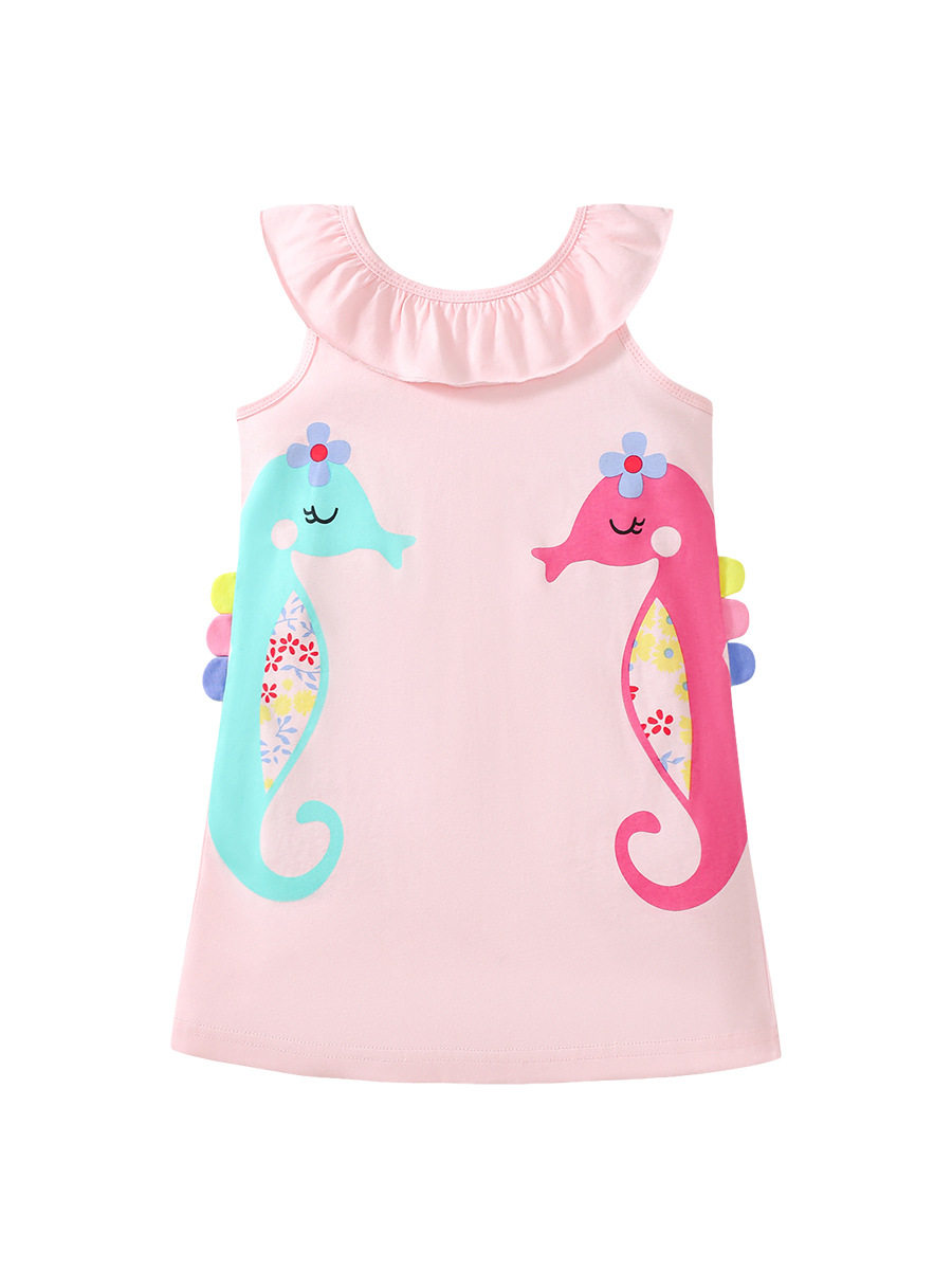 Vendita all'ingrosso abito neonato estivo, abito bambine carino cartone animato
