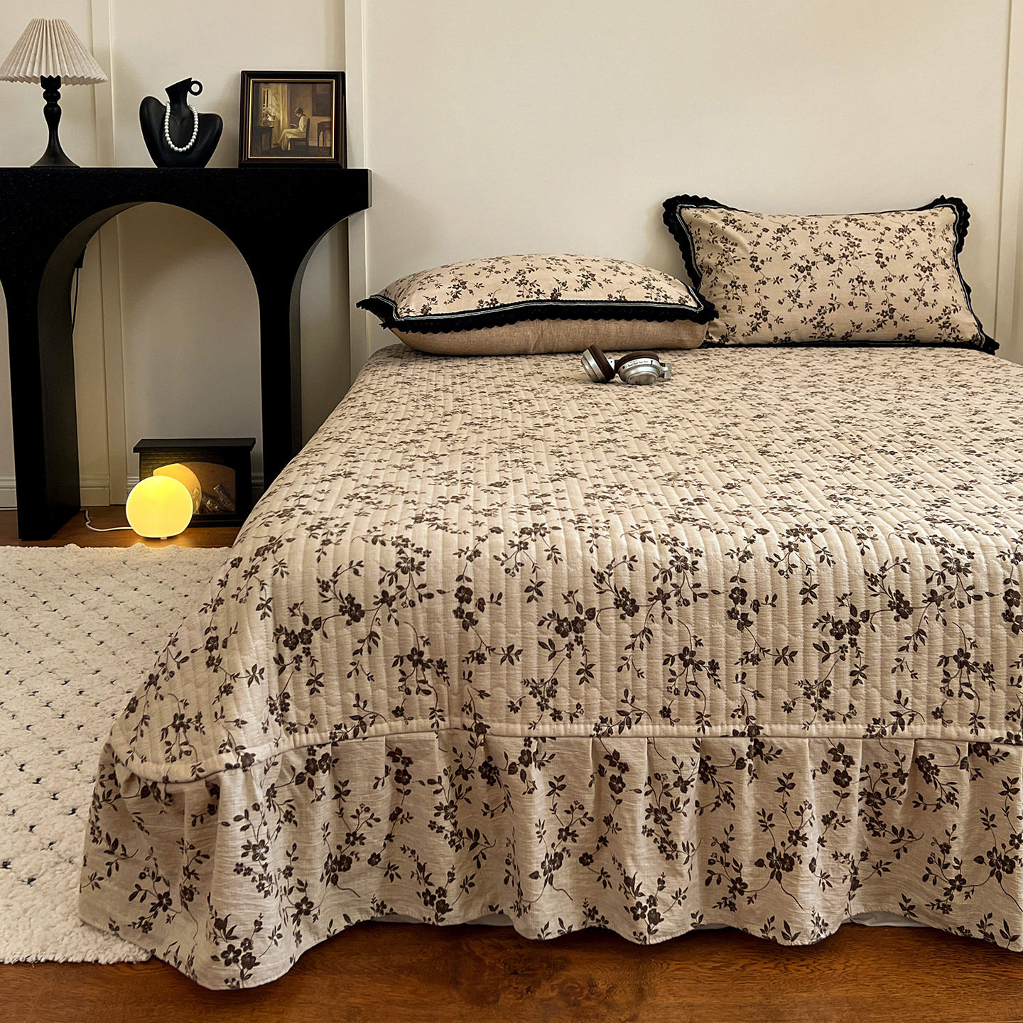 French Retro Wrinkled Yarn Quilt Cover Four-Piece Set 2025 New Pure Cotton Bedding Bed