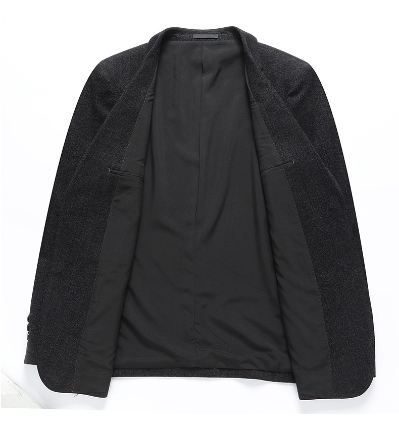 Áo vest nam sọc đen xám dáng ôm, chất liệu nylon co giãn, chống nhăn — Sọc đen xám