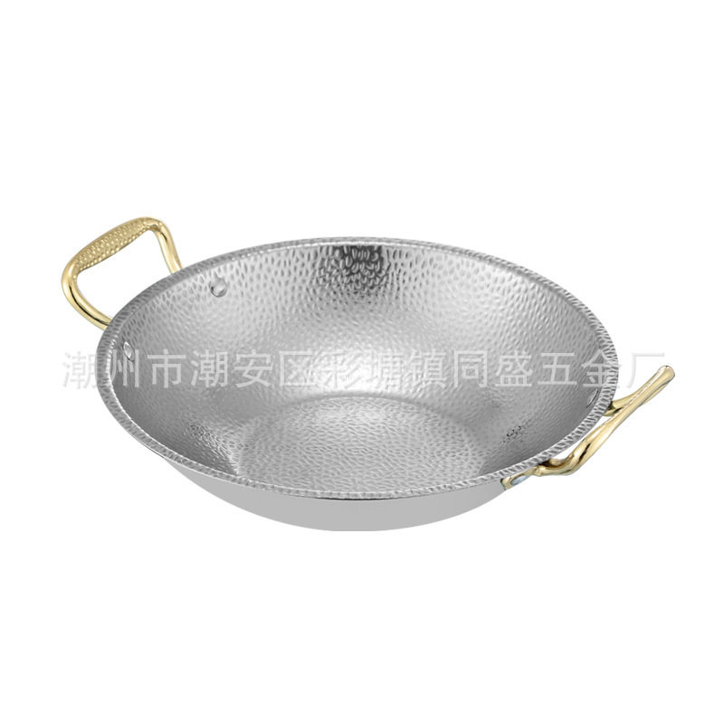 Commercial thickened stainless steel binaural dry pot lobster pot pot seafood soup pot small hot pot gas induction cooker universal