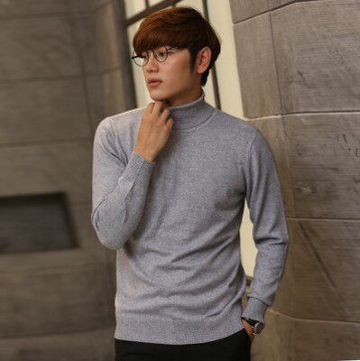 跨境新款韩版秋冬男士V领大码毛衫针织宽松纯色男毛衣打底衫