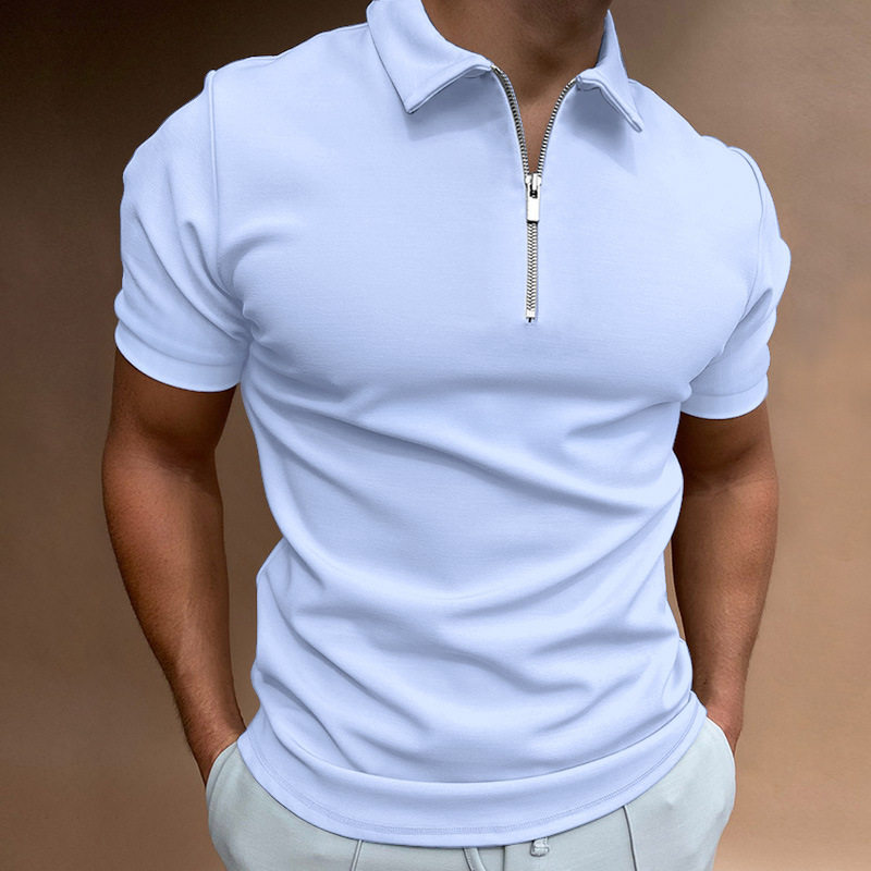 跨境2026夏季男式polo衫纯色短袖翻领t恤休闲合身上衣欧美男装5XL