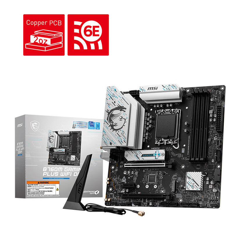 Материнская плата компьютера MSI B760M GAMING PLUS WIFI DDR4 PC подходит для поддержки процессора CPU14700kf Изображение 1
