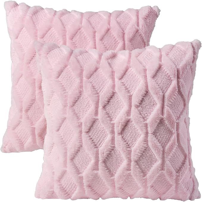 Cross-Border Amazon Plush Pillow Solid Color Sofa Pillowcase Simple Creative Geometric Diamond Block Embroidered Pillowcase