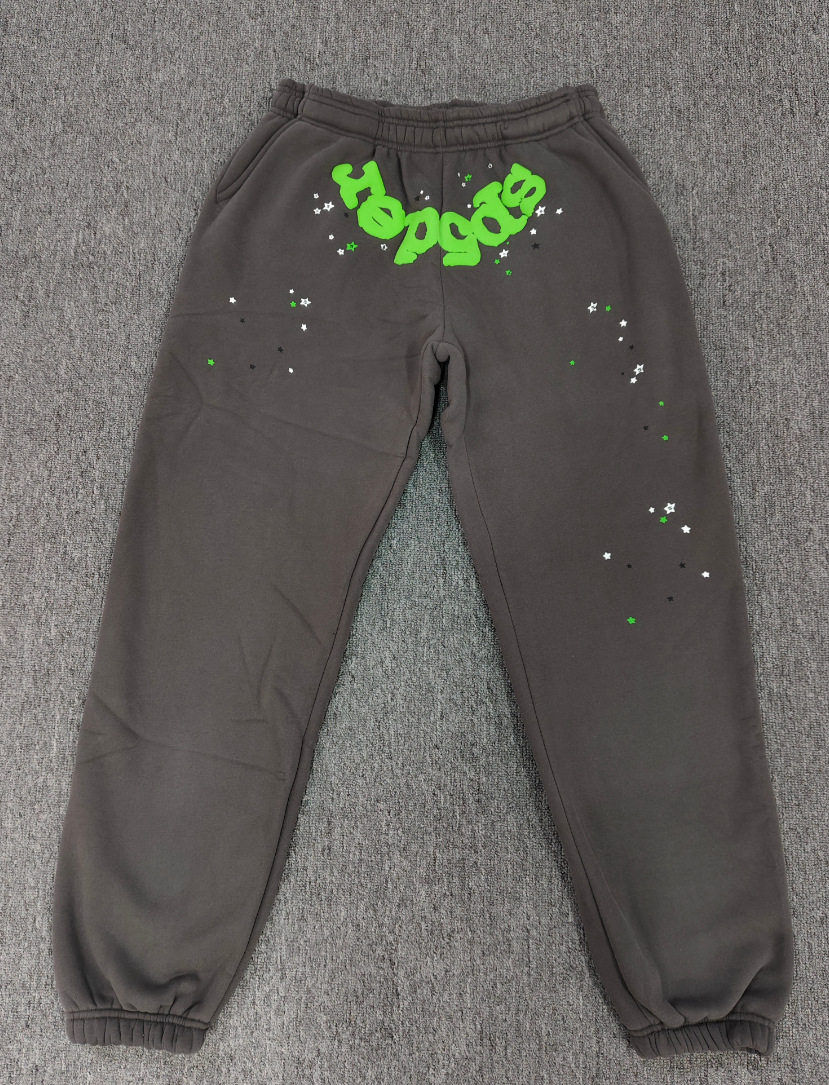 跨境爆款连帽衫555555美潮街头重磅宽松Sp5der卫衣卫裤男套装现货