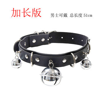 Cross-border European and American punk style extended version bell collar personality traction necklace men's and women's neck chain neck chain factory direct sales