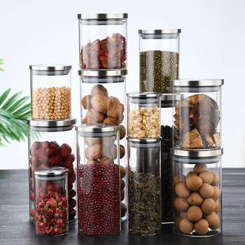 Storage Glass Sealed Tea Cans Milk Powder Candy Honey Grain Food Storage Cans Kitchen Household Bottle
