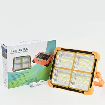 Solar Portable Lamp Rechargeable Floodlight Portable Night Market Stall Lamp Outdoor Camping Emergency Lamp High Brightness