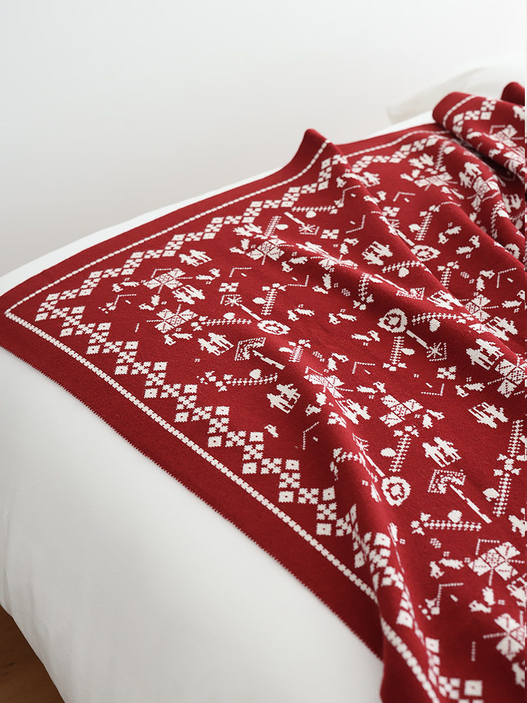 Knitted Sofa Blanket in stock Cross-border Nap Blanket Single Blanket Holiday Gift Warm Blanket Leisure Blanket