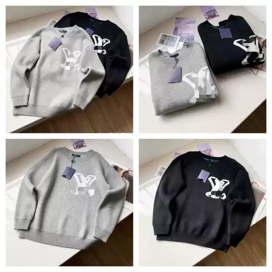 Top-Quality Authentic L Brand Knitted Unisex Crew Neck Sweater for Autumn and Winter, 650g, Meticulously Crafted