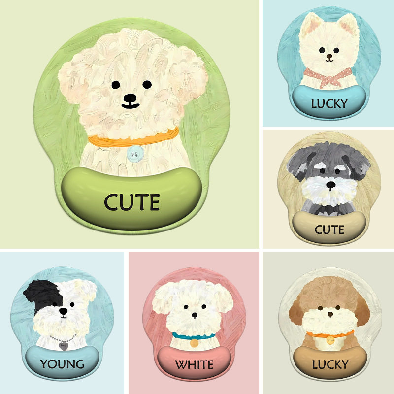 New Cartoon Cute Puppy Wrist Mouse Pad for Girls to Protect Wrist Support All-In-One Computer Keyboard Pad for Office