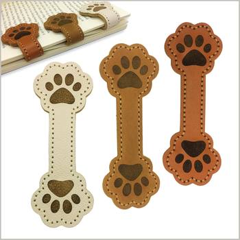 Cross-Border Strong Magnetic Bookmarks, High-Quality Leather Personalized Book Labels, Cute Dog Paw Magnetic Reading Bookmarks