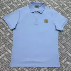 Cross-Border Am Card Brand Classic Small Square Logo Embroidered Polo Shirt, Loose Fit, Business Casual