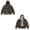 [back patch embroidered sweatshirt] green camouflage