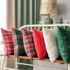 Yimanqiyun Holiday Pillow Cover Sofa Cushion Green Christmas Plush Heart Cushion Cover Model Room Pillow