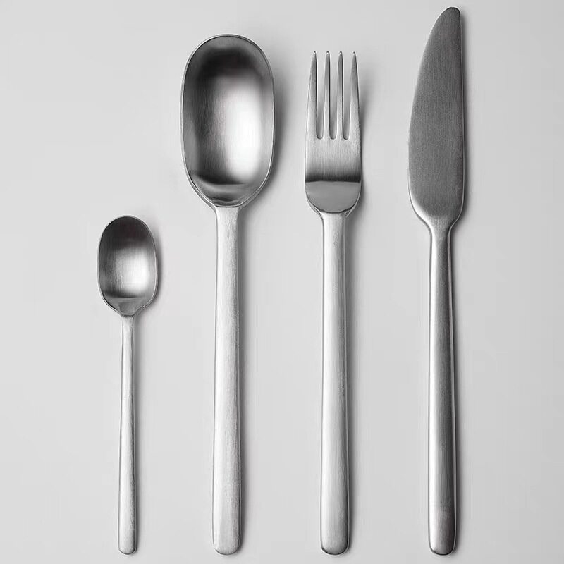 Factory Direct Stainless Steel Knife, Fork and Spoon Set Western-style Hotel Dining Table Household Matte Tableware Set Steak Knife and Fork