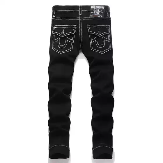 In-Stock New 2025 Spring Heavy Craftsmanship Embroidered Men's Straight-Leg Jeans Trendy Men's Pants 2602