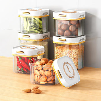 Food-Grade Sealed Jar Kitchen Moisture-Proof Storage Box for Snacks, Seasonings, Milk Powder, Noodles, Grains, Transparent Storage Box
