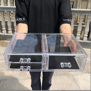 New Dust-proof Drawer-type Transparent Cosmetic Desktop Storage Box Skin Care Dressing Table Storage Rack Increased Height