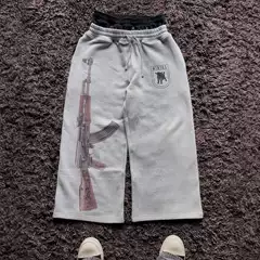 CK206009 Europe and the United States cross-border double waist embroidery street folding couple pants wholesale