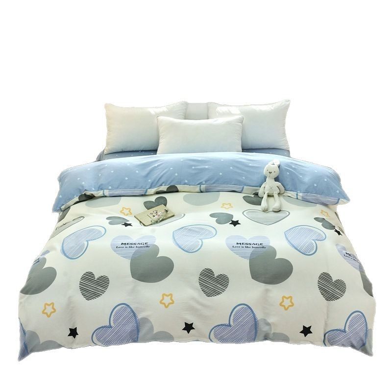 New Cotton Four-piece Set Student Dormitory Bed Sheet Three-piece Set Skin-friendly Pure Cotton Bed Cover Set Bedding