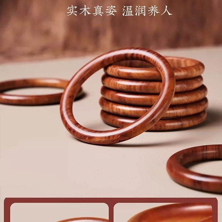 Natural Taishan Century-Old Peach Wood Bracelet for Women, Couple's Peach Wood Old Peach Wood Bracelet, Solid Wood Round Bar Bracelet, Peach Wood