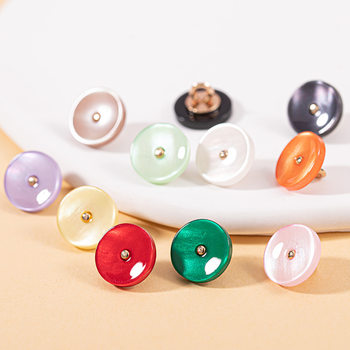 Small Xiangfeng Resin Pearlescent Metal Shirt Button High-end Sense Color High-end Button Clothes Shirt Decorative Buckle