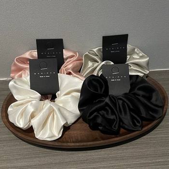 Simple Fashion All-match Marubeni Hair Rope South Korea High-value New Elegant Texeled Satin Large Intestine Hair Ring Hair Accessories