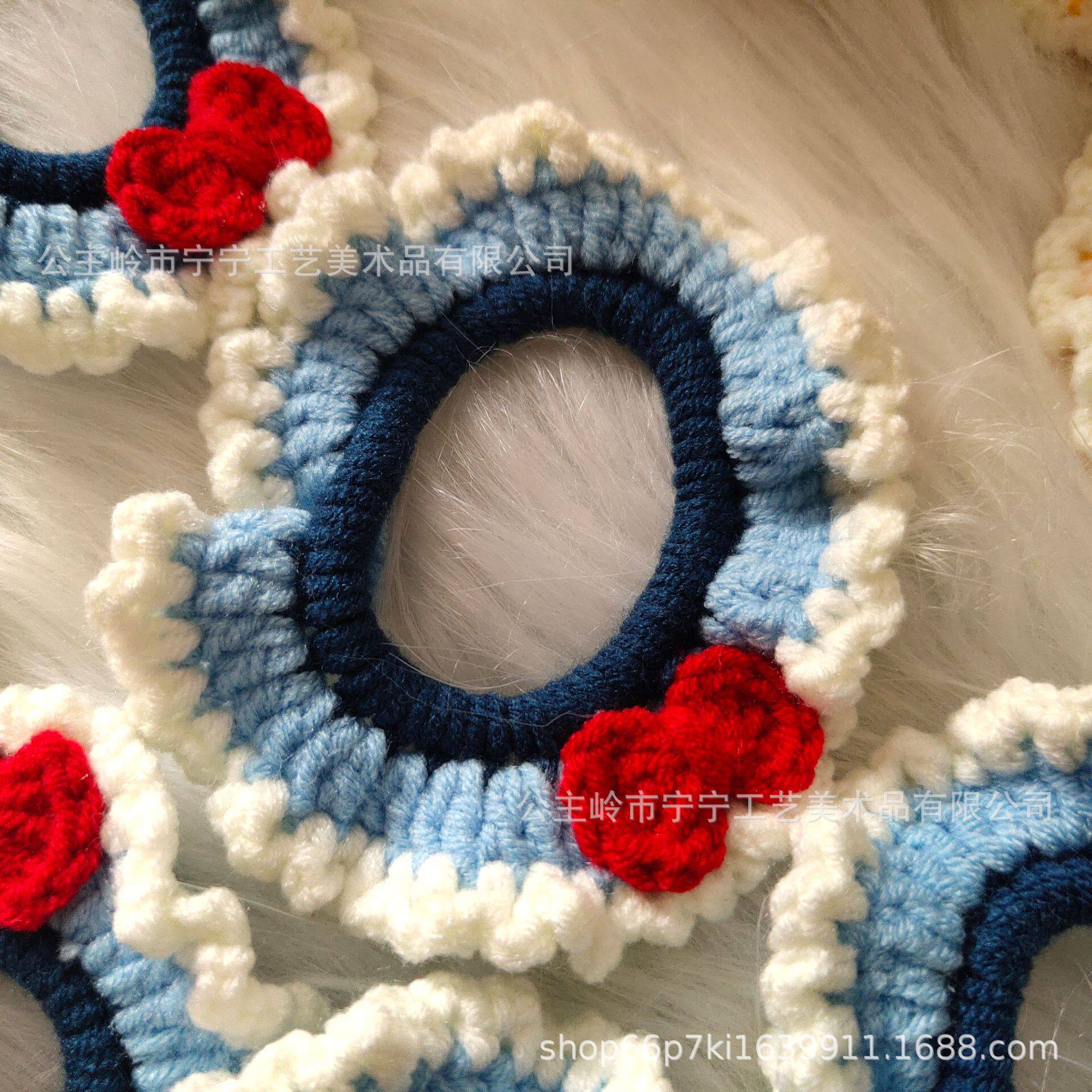宁宁手工白雪公主发圈批发摆摊针织好看在逃公主发圈依棉线现货
