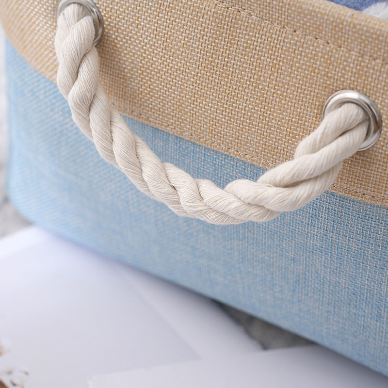 Storage Box Foldable Storage Basket Portable Lidless Toy Underwear Storage Box Cotton and Linen Thickened Clothing Dirty Clothes Basket