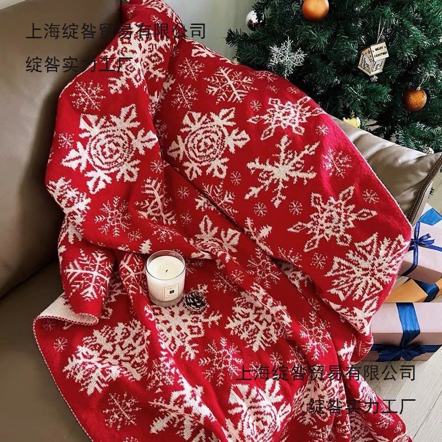 Scandinavian Knitted Christmas Blanket Decorative Blanket Living Room Sofa Blanket Throw Blanket Winter Thickeneded Blanket Bedding