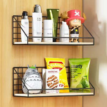 Storage Rack Punch-free Storage Rack Bedroom College Student Bedside Dormitory Bedroom Wall Iron Hanging Rack