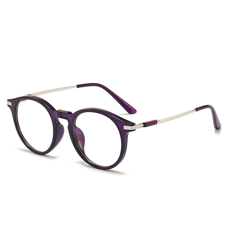 2413 New Myopia Glasses for Men and Women, Korean Style Round Retro Frames, Student Glasses, Finished Prescription Anti-Blue Light Glasses