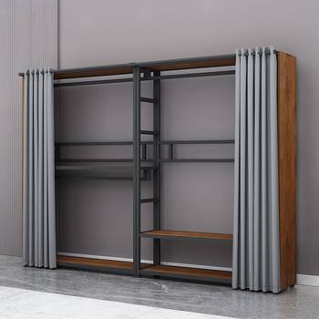 Hanger Coat Rack Bedroom Combination Corner Wardrobe Thickened and Bold Multifunctional Simple Assembled Metal Wardrobe