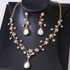 New Flower Inlaid Rhinestone Clavicle Chain, Baby's Breath Short Necklace, Sweet and Fresh Jewelry Earrings Set of Two