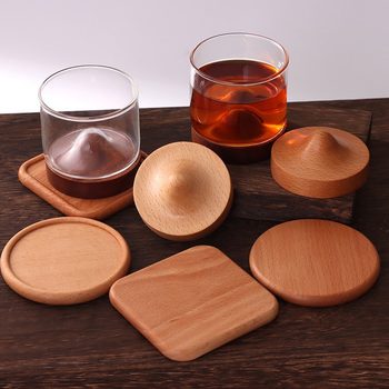 Creative Solid Wood Coasters, Mountain Viewing Cups, Solid Wood Coasters, Tea Cups, Kung Fu Tea Cups, Household Coasters, Solid Wood Coasters
