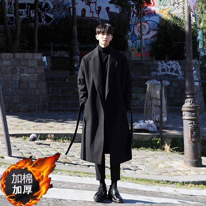 Mens Fashion Wool Blend Overcoat Mid Length Stylish Versatile Available in Various Thicknesses Winter Outerwear