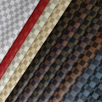 New Hot-Selling Pvc Mesh Checkerboard Printed Leather Scratch-Resistant and Non-Fading Printed Film Fashion Ready Stock Wholesale