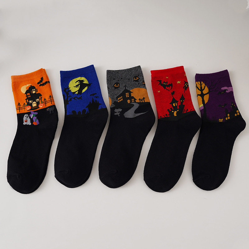 春秋新款卡通直板狗中筒袜棉质袜子女 诸暨厂家批发